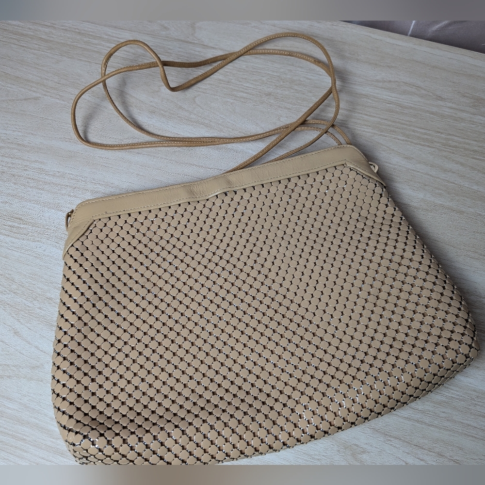 Whiting & Davis Chain Mail Tan Purse